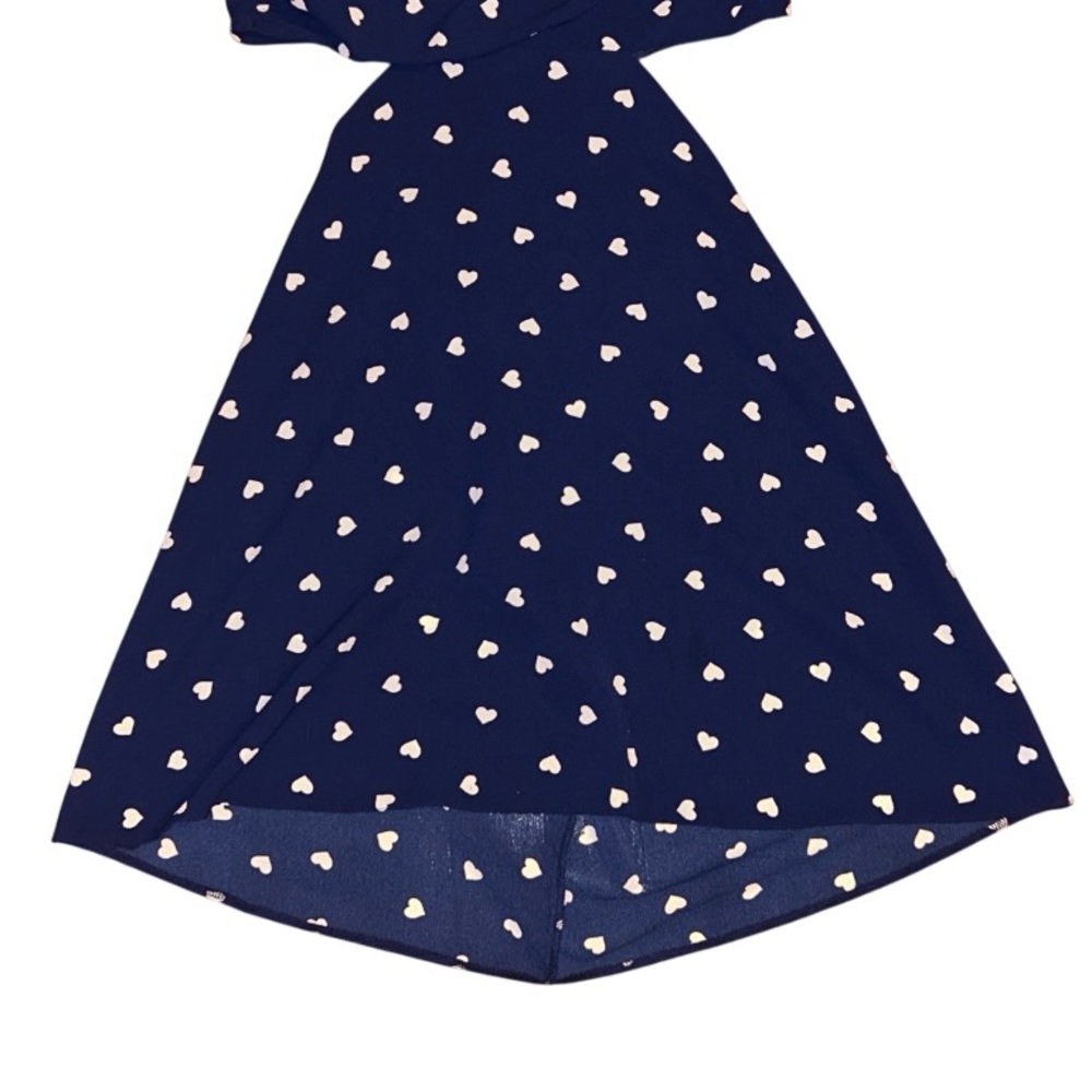 ASOS Navy Heart Pattern Open Back Mini Tea Dress - Size 6 - Picture 4 of 16